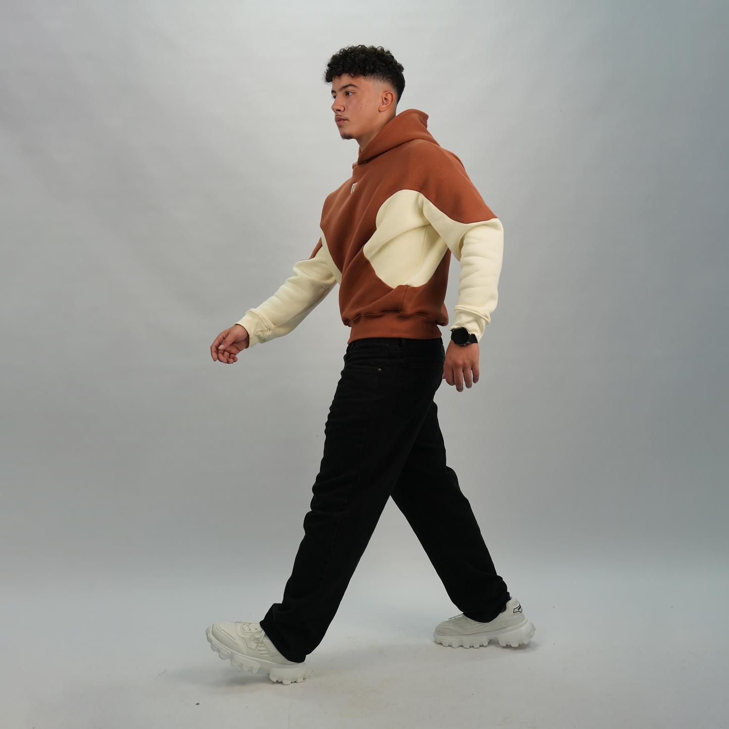 Yin Yang V1 - Brown and Cream Hoodie