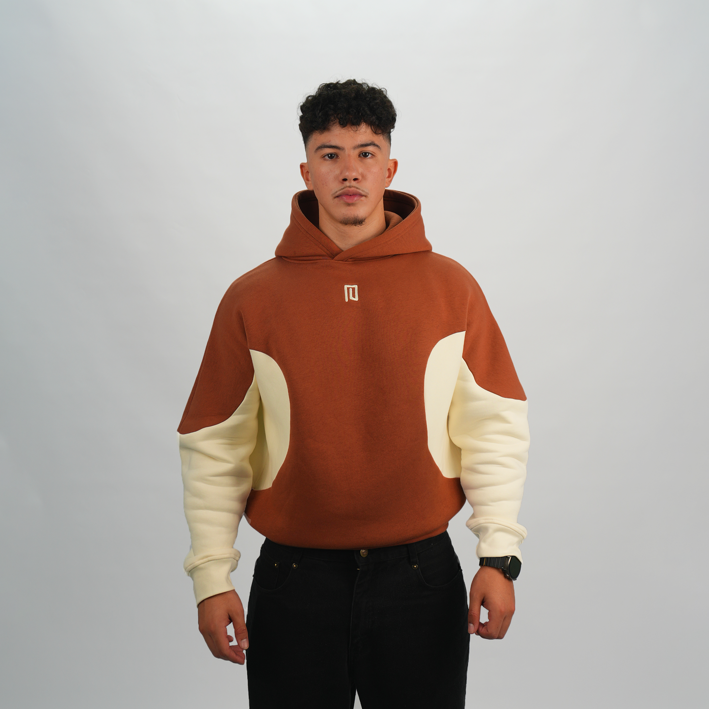 Yin Yang V1 - Brown and Cream Hoodie