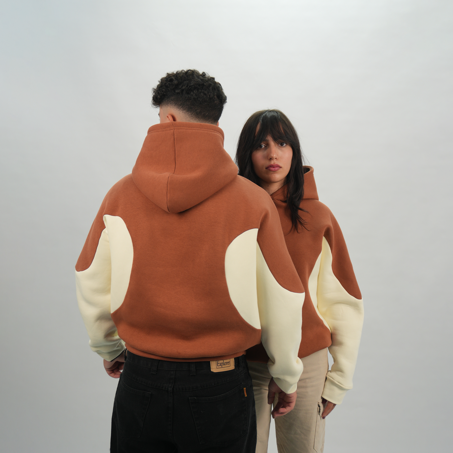 Yin Yang V1 - Brown and Cream Hoodie